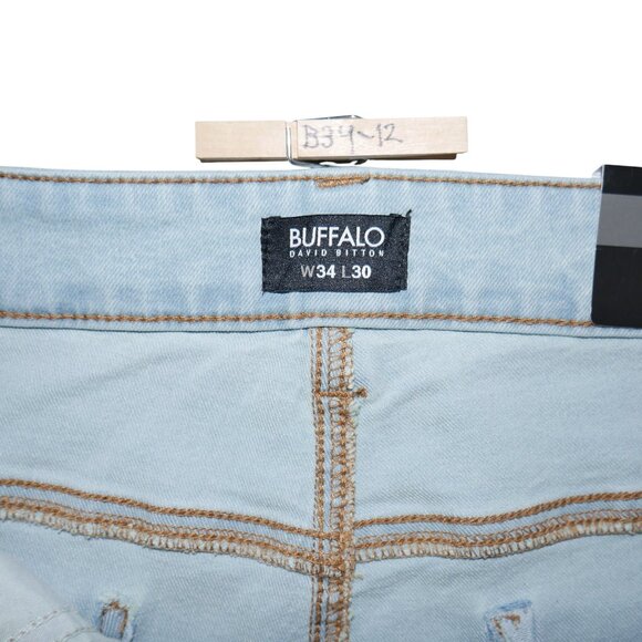 Buffalo David Bitton King Slim Bootcut Jeans Men's Size 34x30 Light Wash Denim - Picture 7 of 9